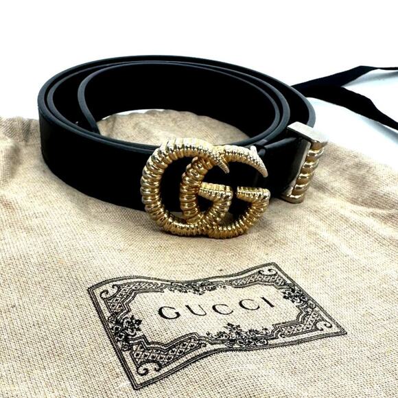 GUCCI GG Double G Torchon Belt 85/34 - Picture 1 of 9